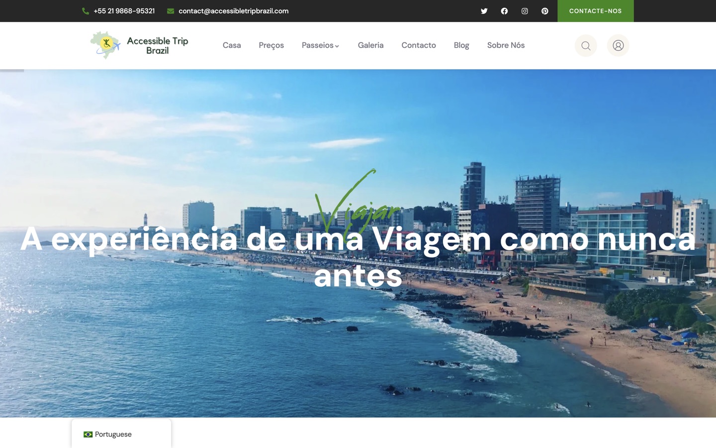 The Portuguese edition of the homepage