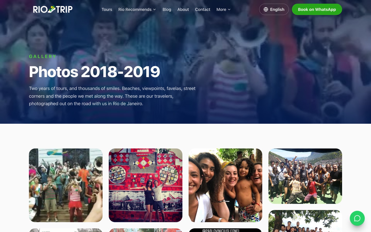 The photo gallery page