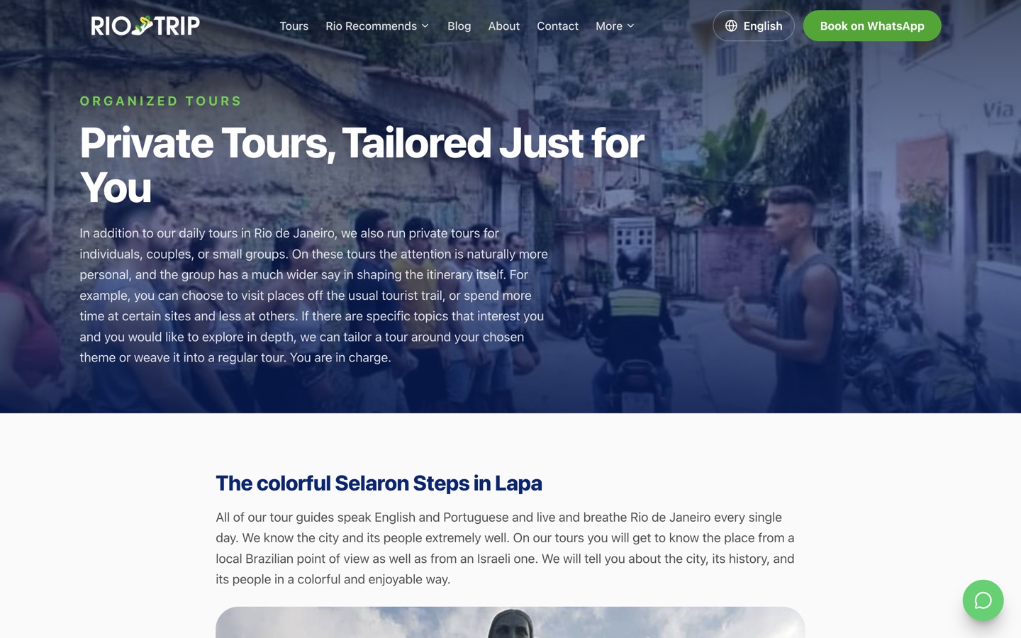 The organized tours page