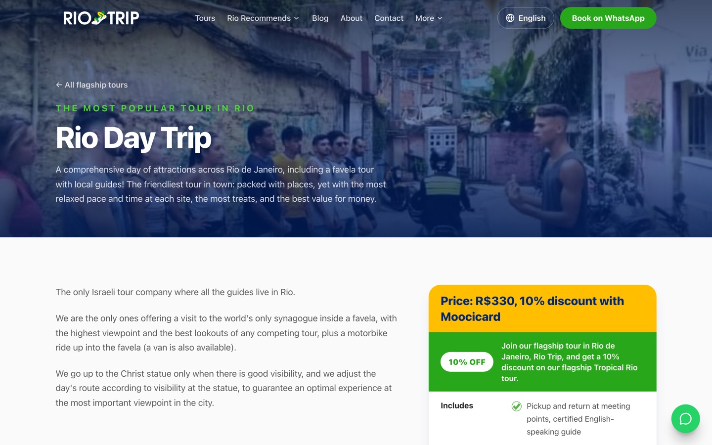 The Rio Day Trip tour detail page