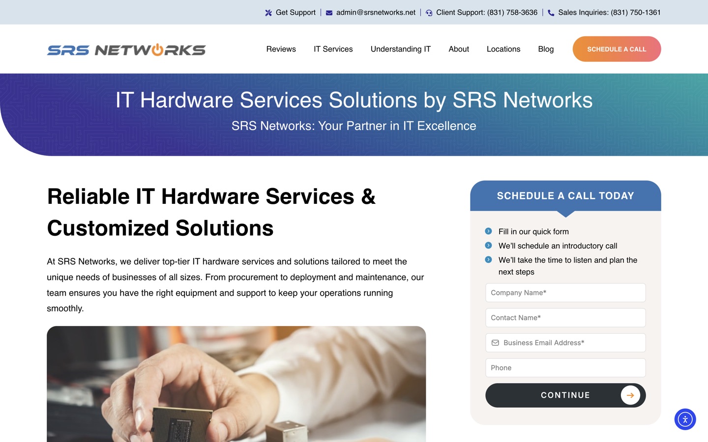 The IT hardware services page