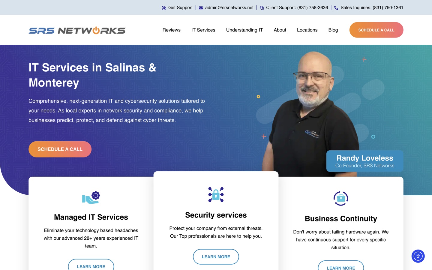 The rebuilt SRS Networks homepage