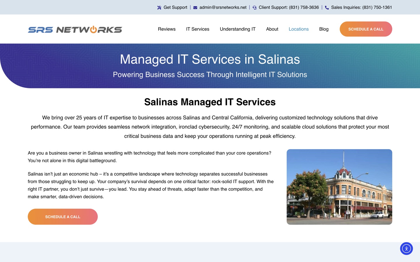 The Salinas local IT support page