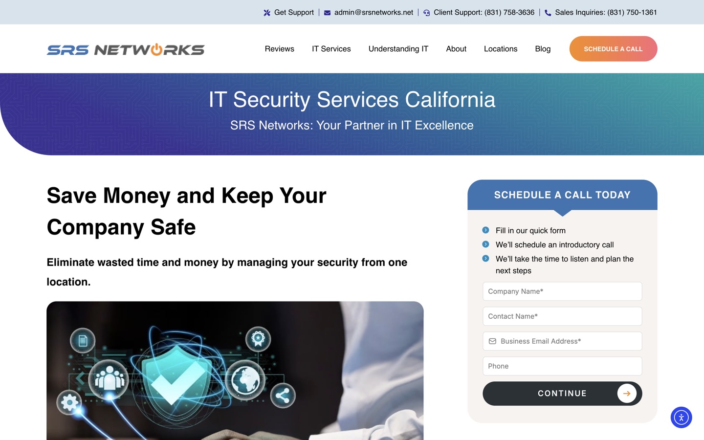 The security services page