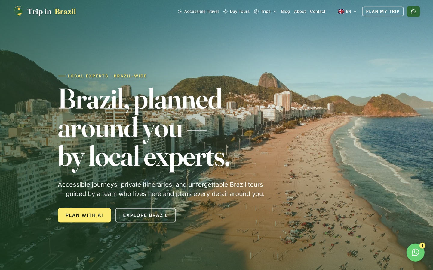 The Trip in Brazil homepage, part of a 6-language travel platform