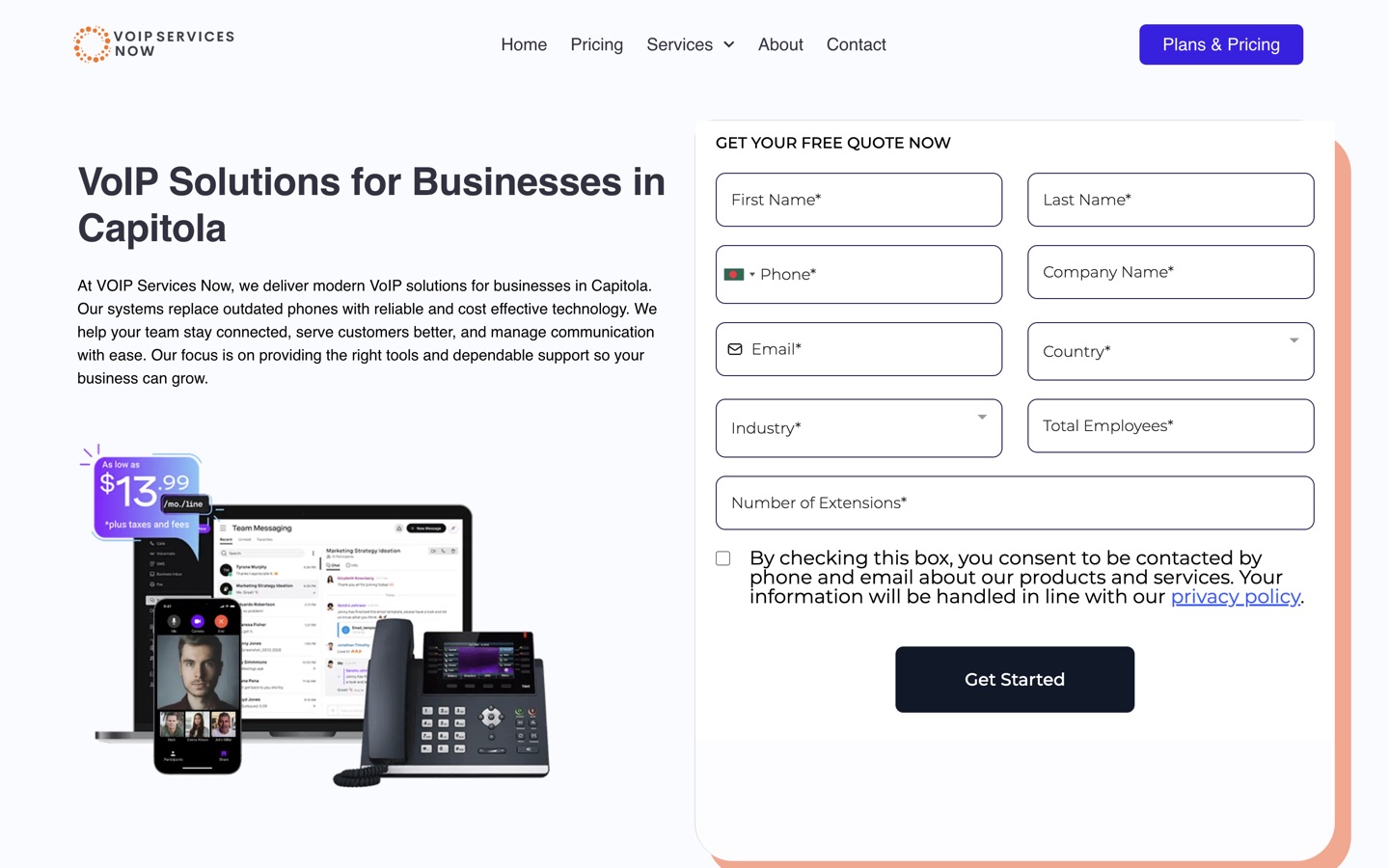 The Capitola city landing page