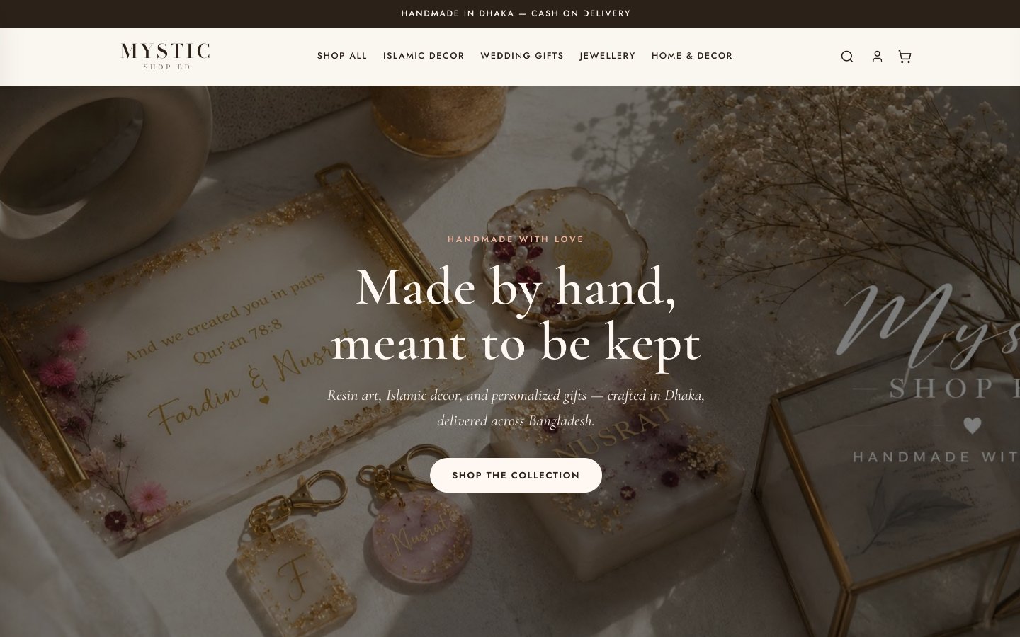 Mystic Shop BD website
